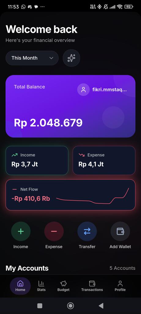 BakwanBayi's tweet photo. Gua bikin pencatat keuangan sendiri😤. Simple, No Ads, dan Logic-nya gue bikin se-rigid yang gua bisa.
Rencananya mau gue rilis ke Playstore, tapi butuh feedback dulu.
Ada yang mau jadi Beta Tester? Reply 'MAU' nanti gue DM link-nya! 👇
#BuildInPublic #FinTwitID #TipsKeuangan https://t.co/aNPwarNFkV