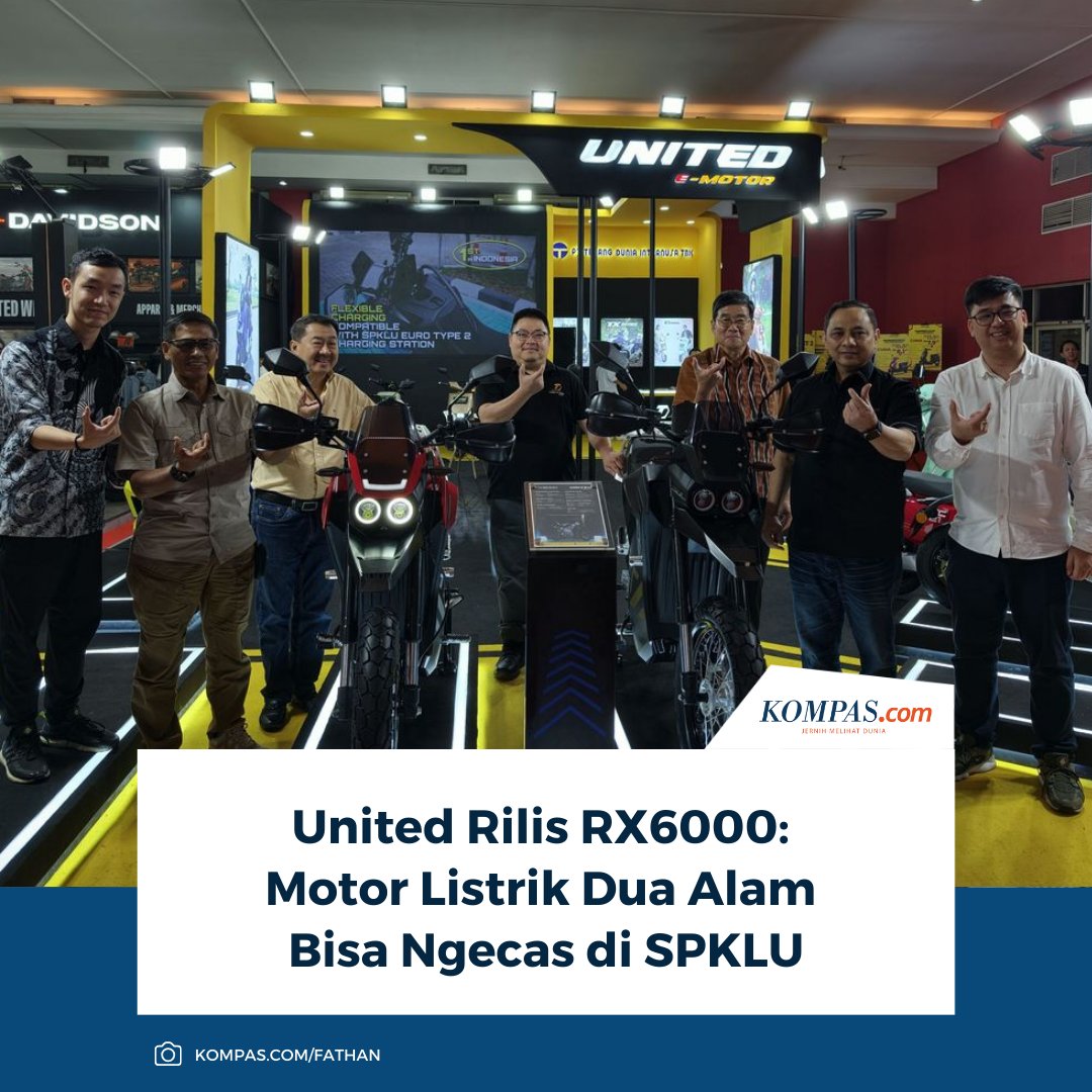 kompascom's tweet photo. Pada IIMS 2026, United E-Motor resmi meluncurkan motor listrik dua alam bernama RX6000. Keunikan dari RX6000 adalah kemampuannya dipakai di dua alam.
Baca Selengkapnya 👇🏻
https://t.co/kI3d21bwgr
~NA #IIMS2026 #UnitedEMotor #RX6000 https://t.co/UhBeSFTwGi