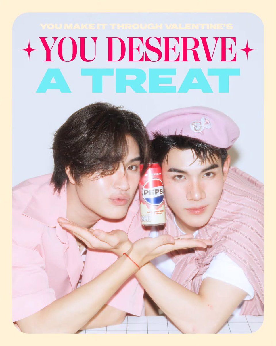 วาเลนไทน์ปีนี้หวานเว่อร์~ “เจมีไนน์-โฟร์ท” กับ Pepsi Strawberries 'N' Cream 🍓🍦 มาชวนแฟน ๆ เติมความสดชื่นและความซ่าแบบวัยรุ่น GenZ ต้อนรับวาเลนไทน์ 

<a href="/gemini_ti/">gemini_nt</a> <a href="/tawattannn/">FOURTH</a> 
#เป๊ปซี่ทรีทส์ #โมเมนต์ดีดีที่ควรถูกทรีต
#PEPSITREATS
#GeminiFourth 
#เจมีไนน์โฟร์ท #Gemini_NT