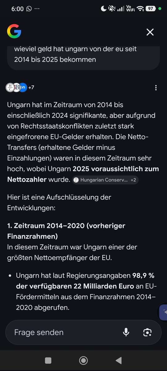 Ungarn hat seit dem Krieg in der Ukraine mehr als 22 Mrd Euro von seinen europäischen "Partnern" bekommen. Ungarns BIP liegt unter dem EU Durchschnitt. Trotzdem ist orban für viele ein Vorbild. Aber für was?