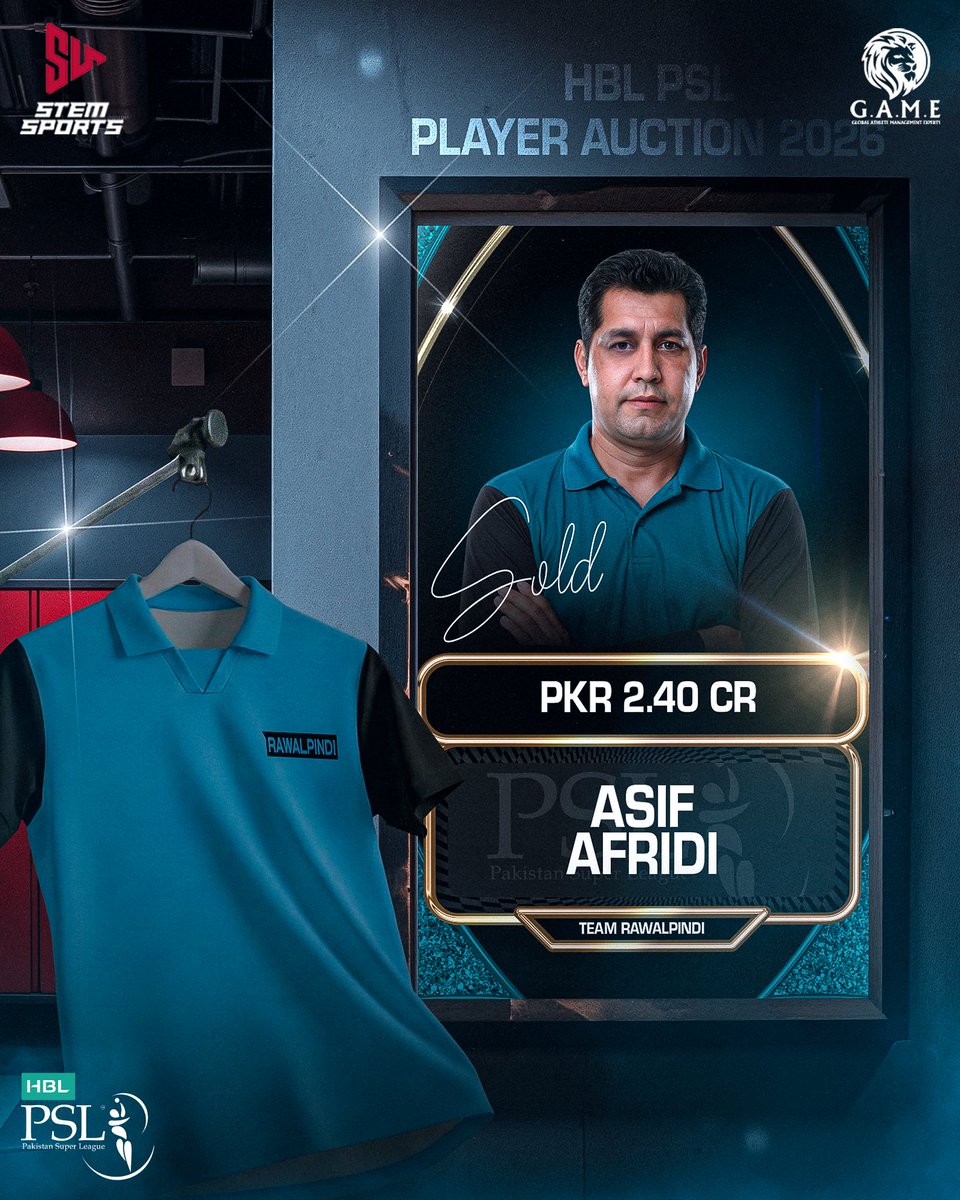 Stemsports1's tweet photo. 🔏📝 | Asif Afridi

We are delighted to announce that Asif Afridi has been signed by Team Rawalpindi for PSL 2026. ✍️

#AsifAfridi #PSL #GAME #OneTeamOneDream #StemSports https://t.co/gFPQ4uJdHT