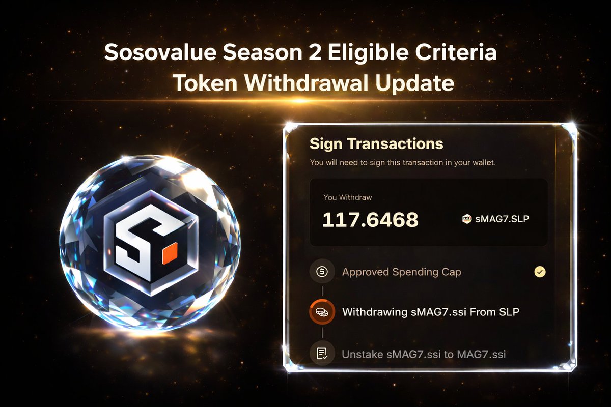 🚨 Sosovalue Season 2 Airdrop Eligible Criteria &amp; Tocken Withdrawal Update 🪂 

Don’t miss your chance to secure your $SOSO rewards!
Complete all Season 2 eligible criteria now.

🎥 Step-by-step video guide:
👉 youtu.be/HVyd6d5C8_I?si…

🔓 Want to unlock 100% of your tokens?
You