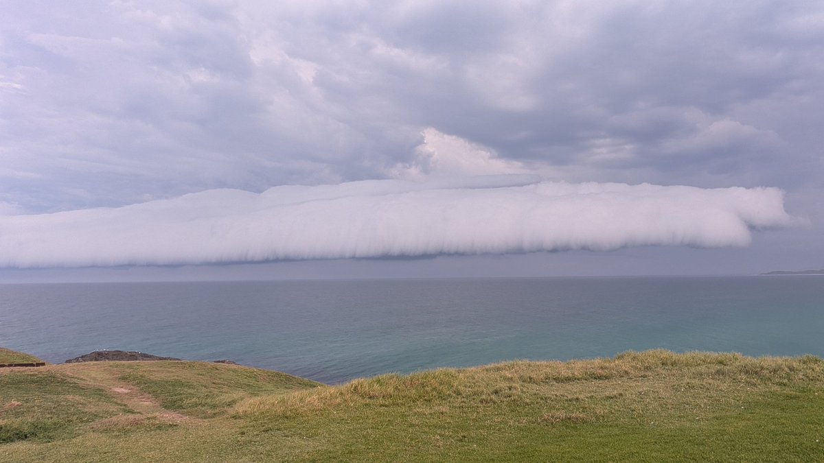 RechyWX's tweet photo. Wild roll cloud at Sawtell Beach! https://t.co/iw39x2a4Oi