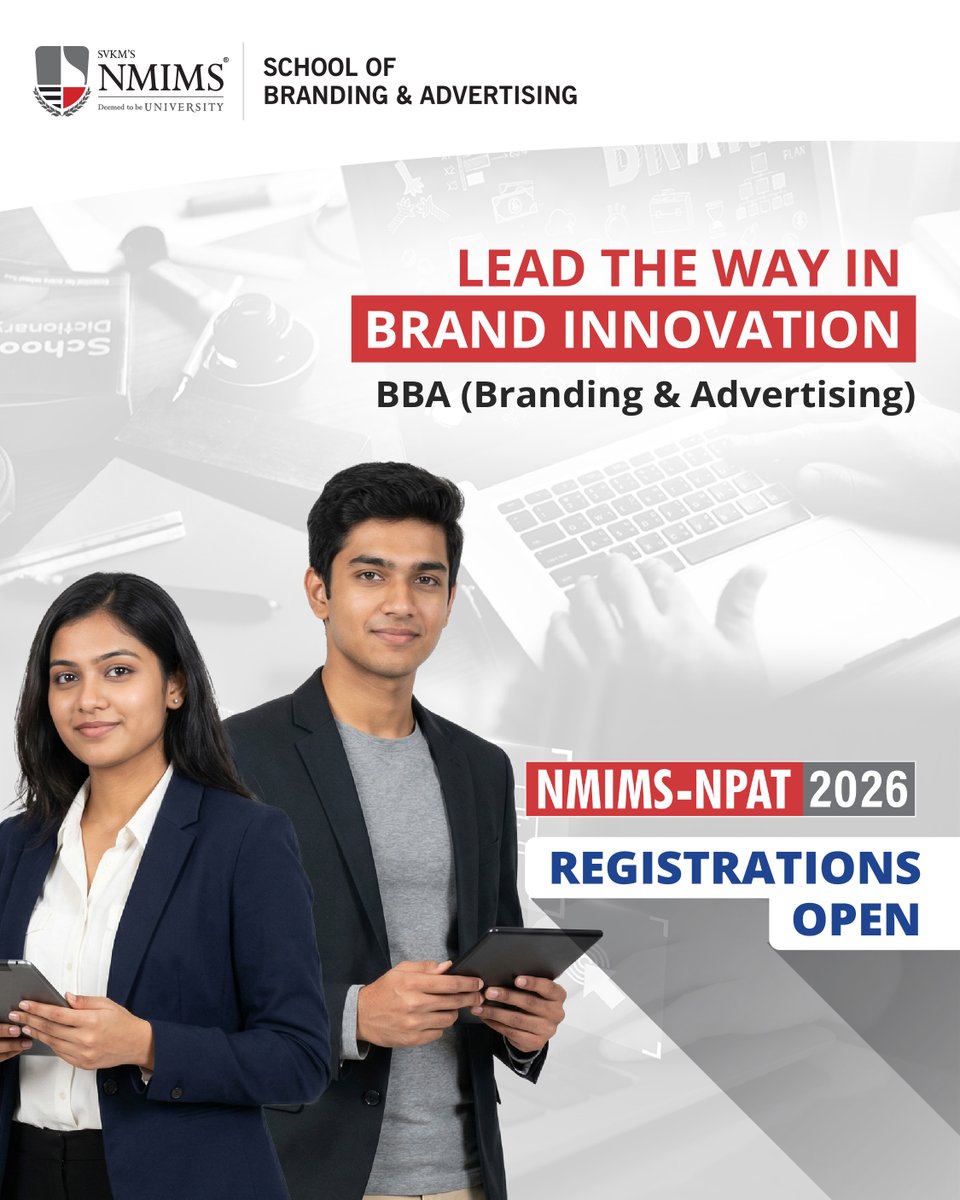 nmims_branding's tweet photo. Lead the way in brand innovation with BBA (Branding &amp; Advertising) at NMIMS School of Branding &amp; Advertising. 

Build strategy, creativity, and influence for the future of brands. 

Apply now: https://t.co/jQrFgsNvSj 

#Branding #Advertising https://t.co/QMDbfX9EaV