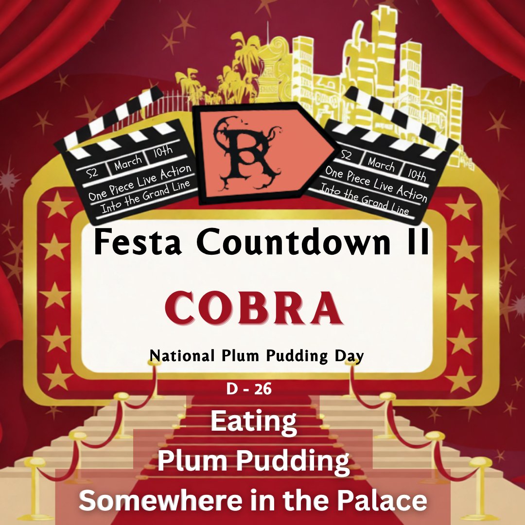 D-26 Prompt: Cobra Nefertari eating Plum Pudding somewhere in the palace. 

Wonder where the King is eating his pudding. 👀 
Remember to use the hashtags: #OPLAFesta #NationalPlumPuddingDay