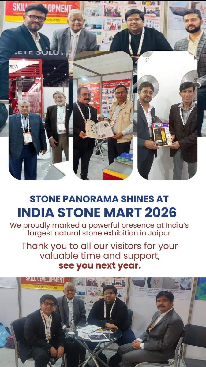 StonePanorama's tweet photo. Thank you to all our visitors at India Stone Mart, 5-8 Feb 2026, Jaipur.

Hope to see you next time!

@india_stonemart 

#indianstone #Granite #marble #flooring #design https://t.co/k0CM1dqp6M