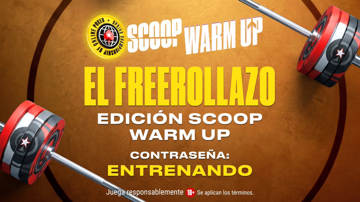 El tío ya está precalentando... 🤸‍♂️ 

Esta noche se viene #ElFreerollazo cargadísimo de tickets 🎫 para el #SCOOPWarmUp. 🏋️‍♂️ 

⏰ HOY 21:02 ET
✍️ El registro abre a las 18:02 ET (no aparecerá en la app móvil 📲 hasta entonces)
🆔 3971686139
🎫 +50 tickets en premios
🔑 ENTRENANDO