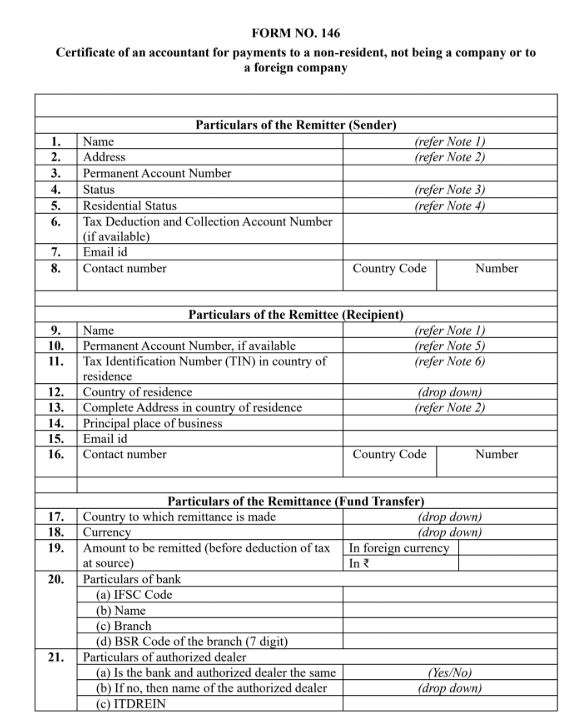 New CA Certificate (Draft Form No. 146) for Foreign Remittances! #IncomeTax