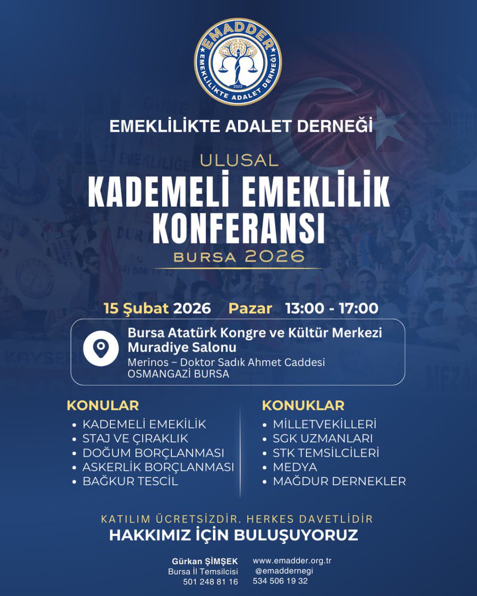 Günaydın Gökhan Bey <a href="/gkayis/">Gokhan Kayis</a> 

Bu milletin alın terini, primini, yıllarını yok sayıp sonra “bütçe yok sabredin” demek adalet değil, oyalamadır.

Hakkı görmezden gelen, mağduriyeti görüp de üç maymunu oynayan her siyasi bilsin ki; bu iradeyi hafife almak #KabulEdilemez

Biz