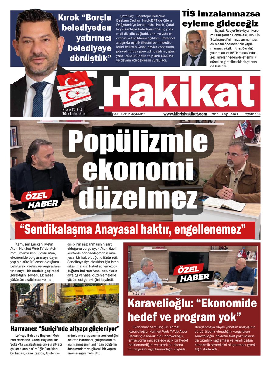 12 Şubat 2025 Perşembe. HAKİKAT’TE bugün…