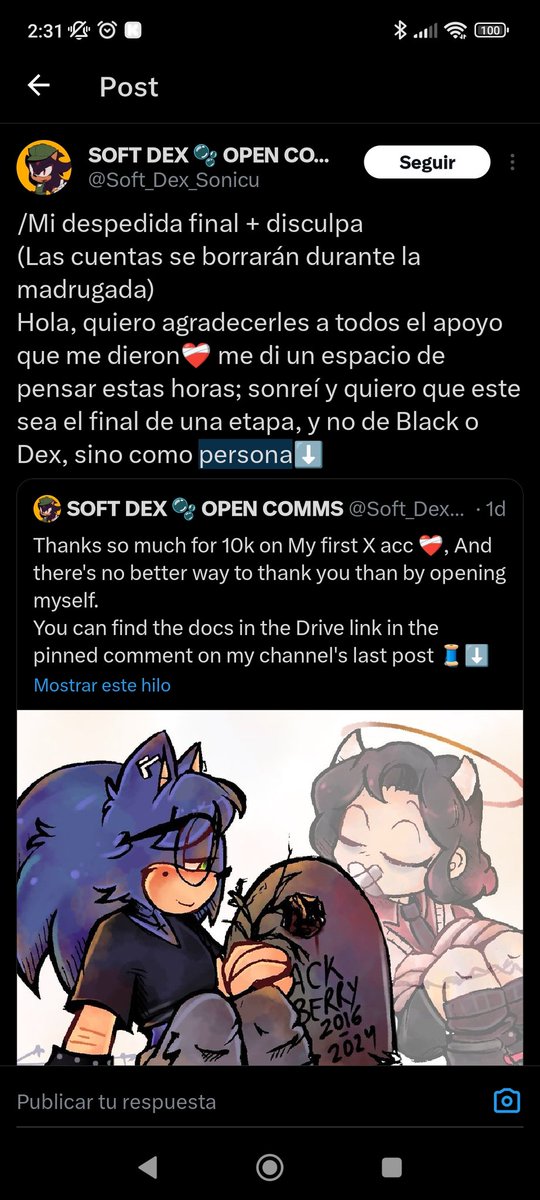 Black Strawberry decidió irse de nuevo. De hecho ya borro algunas de sus cuentas. 

Lo único que espero es que estes tratando tus problemas, y que tomes distancia de mí y por sobre todo de mi amigo. Casi le cagas la vida sin razón. Y eso no te lo pienso perdonar nunca. Suerte.