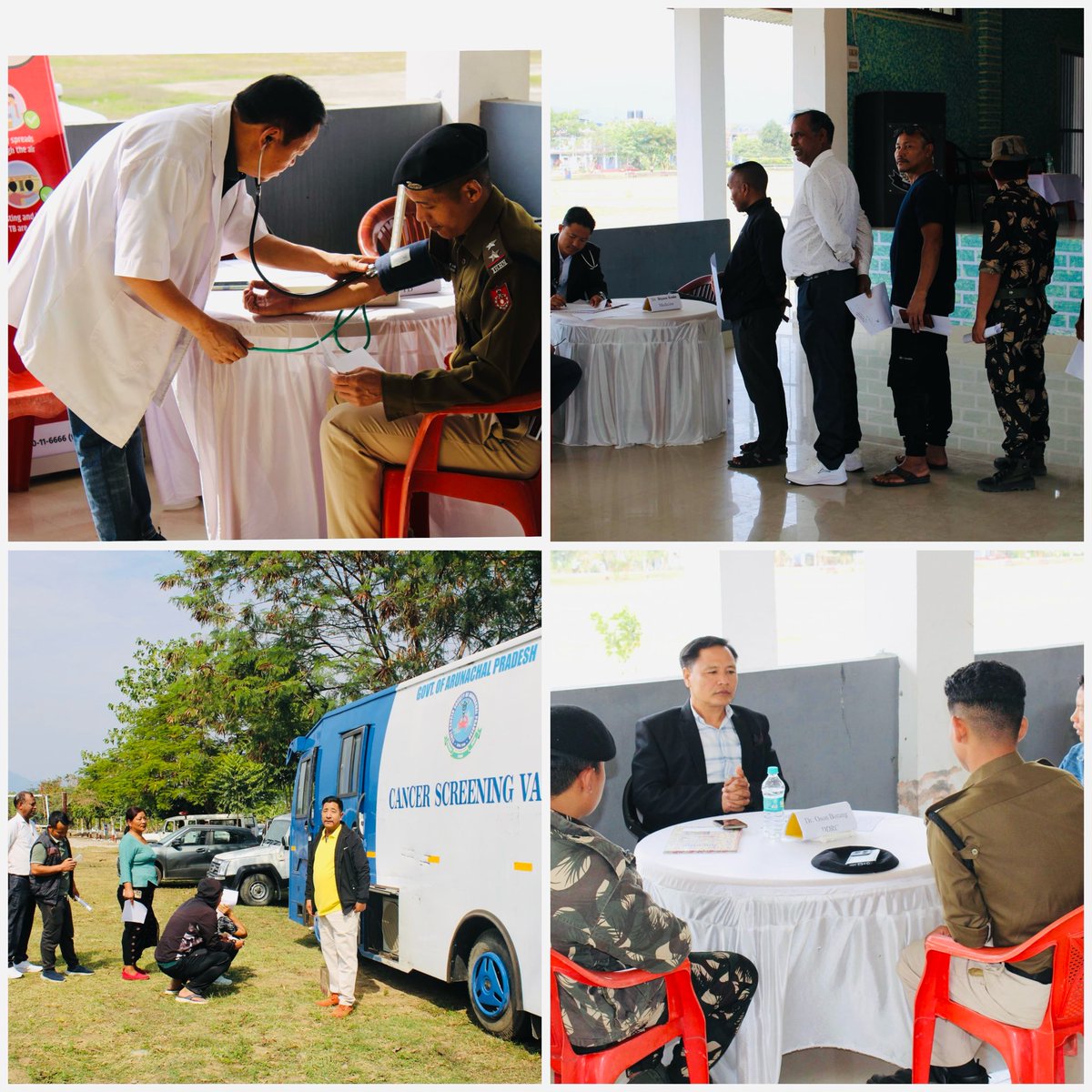 ArunachalPolice's tweet photo. The Annual Integrated Medical Health Camp was held at 5th IRBn HQ, jointly organized with East Siang District Police and DMO. A team from BPGH, Pasighat provided comprehensive services, benefiting 393 personnel and families, reinforcing our commitment to health and welfare. https://t.co/b4sosKqpAB