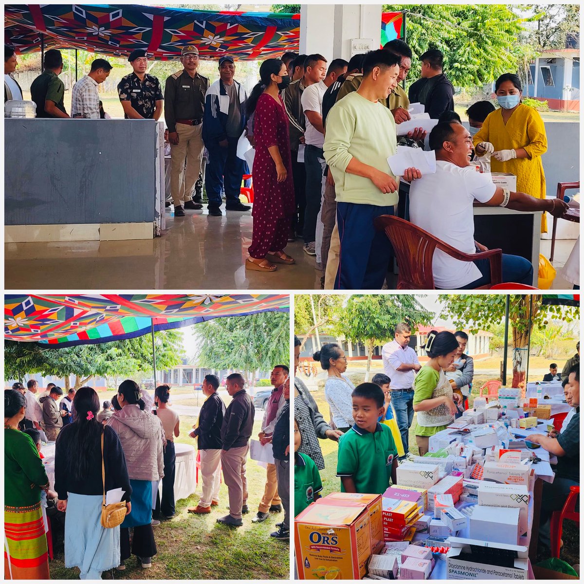 ArunachalPolice's tweet photo. The Annual Integrated Medical Health Camp was held at 5th IRBn HQ, jointly organized with East Siang District Police and DMO. A team from BPGH, Pasighat provided comprehensive services, benefiting 393 personnel and families, reinforcing our commitment to health and welfare. https://t.co/b4sosKqpAB