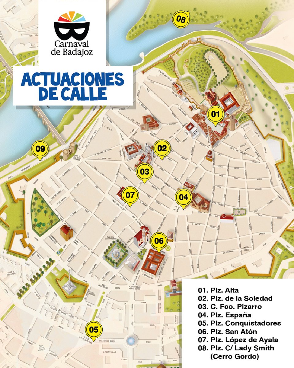 CarnavalBJZ's tweet photo. 🤓 Carnaval de Calle
Actuaciones callejeras de las Murgas Infantiles y Juveniles del Carnaval de Badajoz
🕛 desde las 12:00 h. hasta las 15.00 h.
📍 Plaza de la Soledad.
#carnavaldebadajoz #carnavaldecalle #murgas https://t.co/dnP8APx52H