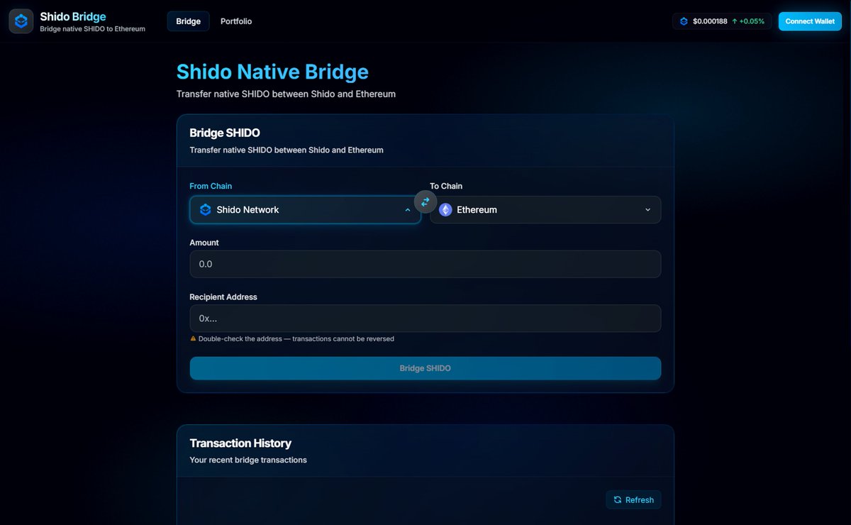 Users can now seamlessly bridge native SHIDO to and from the Ethereum network. With our new custom Shido Native Bridge, you’re just one click away from the largest liquidity hub in crypto.

By connecting Shido directly to Ethereum, we’re expanding the reach of our native asset to