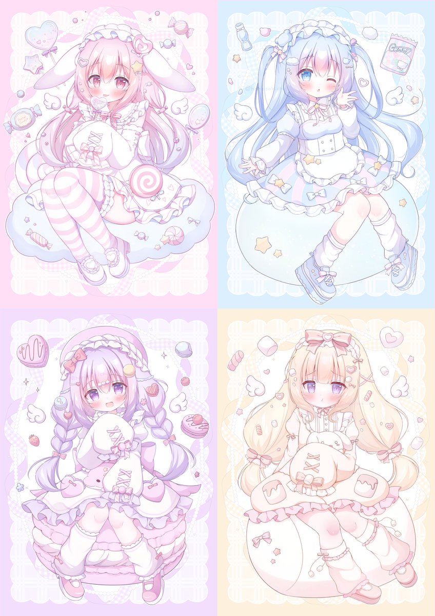 #私はこういう絵を描いています 
ふわふわな「可愛い」を作っています🫶🩷 