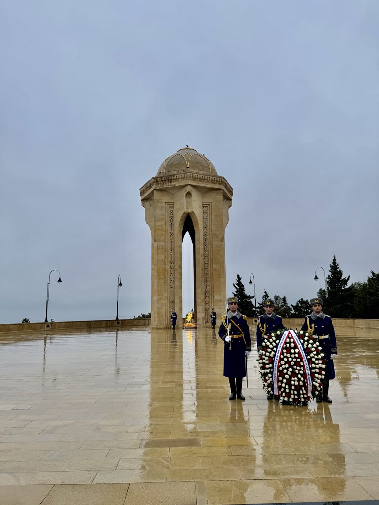 UnderSecE's tweet photo. Wrapped up a very productive stay in Baku, Azerbaijan. The hospitality and forward-looking energy of this city have been truly remarkable. It is clear the Trump administration's route for international peace and prosperity (TRIPP) will change the region forever. @VP Vance's historic visit has established a powerful foundation for regional stability and shared economic growth.