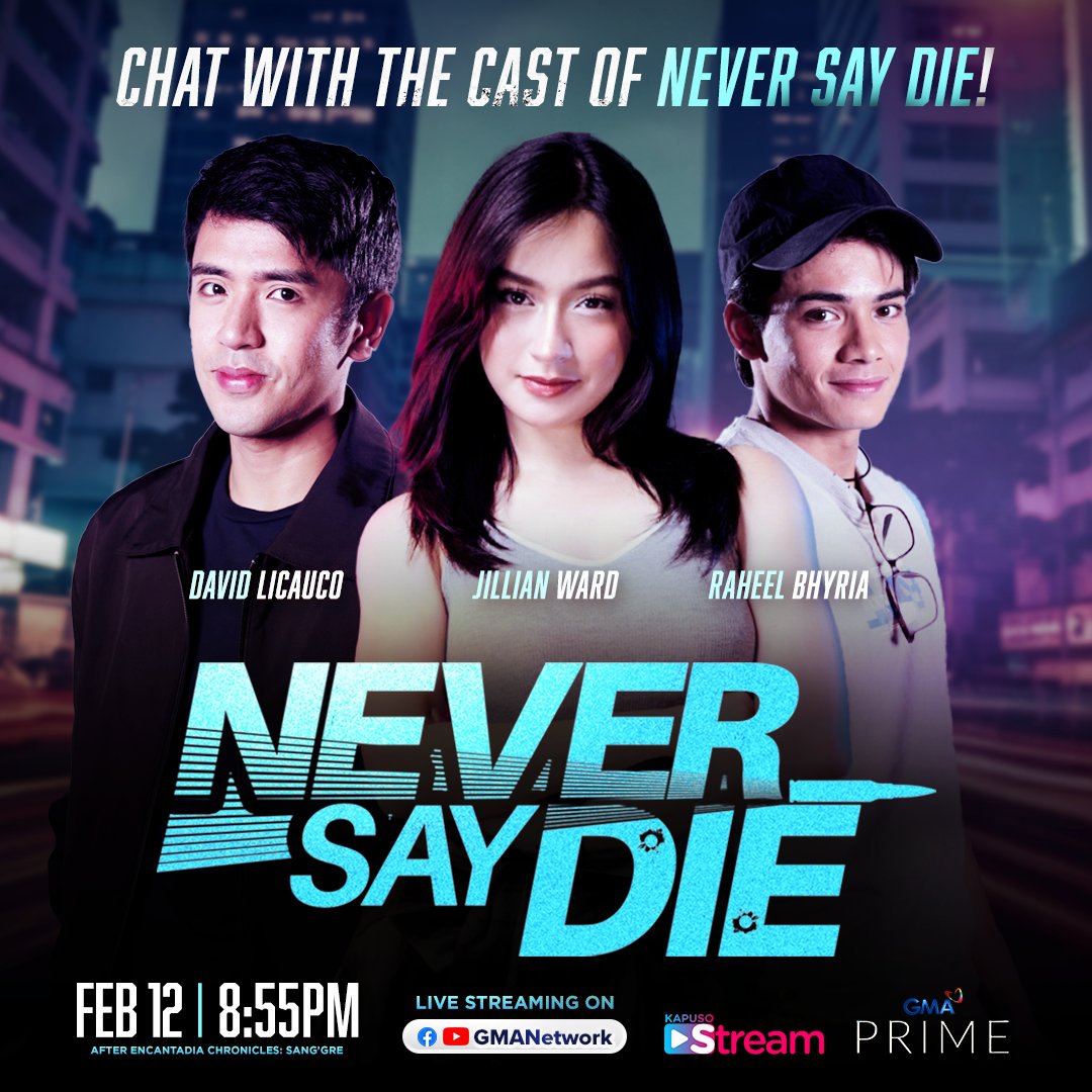 GMADrama's tweet photo. It's a HAPPY THURSDAY night dahil makakasama natin sina #JillianWard, #DavidLicauco, at #RaheelBhyria LIVE! π€©
Kitakits mamaya during #NeverSayDieGMA sa #KapusoStream, 8:55 PM on GMA Network Facebook and YouTube! https://t.co/3cQGiiOdbo