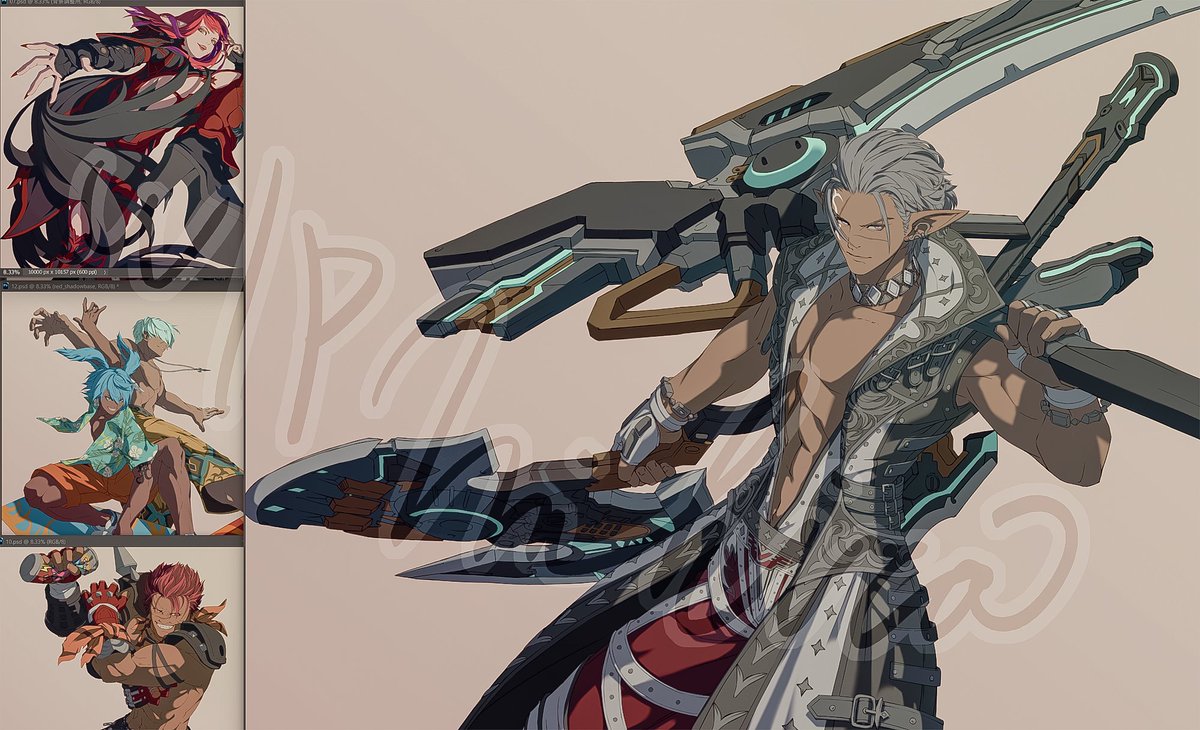 WIP
マスキング+影入れ了