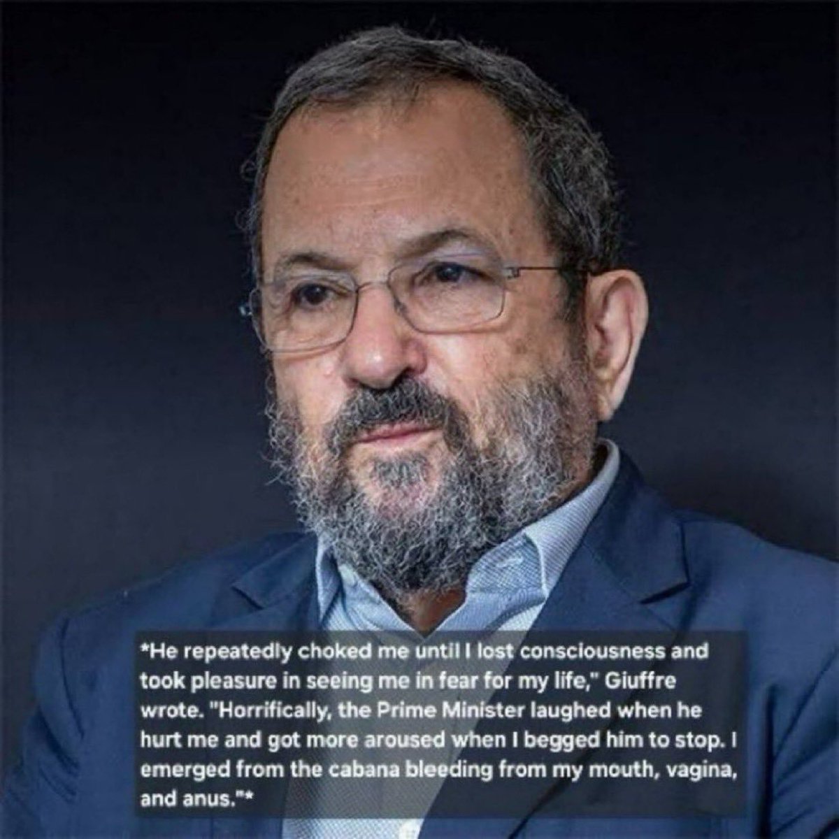 Testimoni de Virginia Giuffré, una de les moltes noies blanques reduïdes a esclaves sexuals pel jueu Epstein, sobre la seva brutal violació pel ex-primer ministre israelià laborista Ehud Barak. No se'n parla prou!