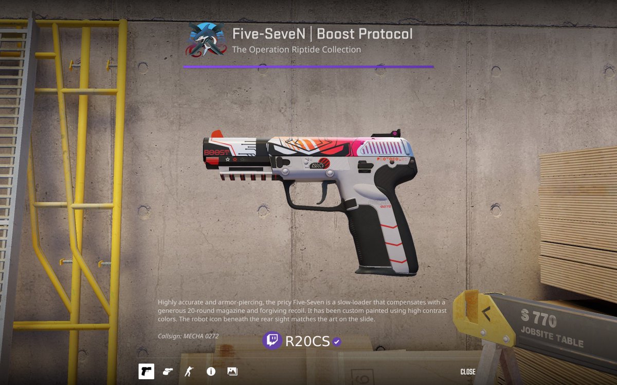 CS2 Giveaway Five-Seven Boost Protocol 🤍 

Repost, comment and like to enter!

Get more entries Live on Twitch @ R20cs
