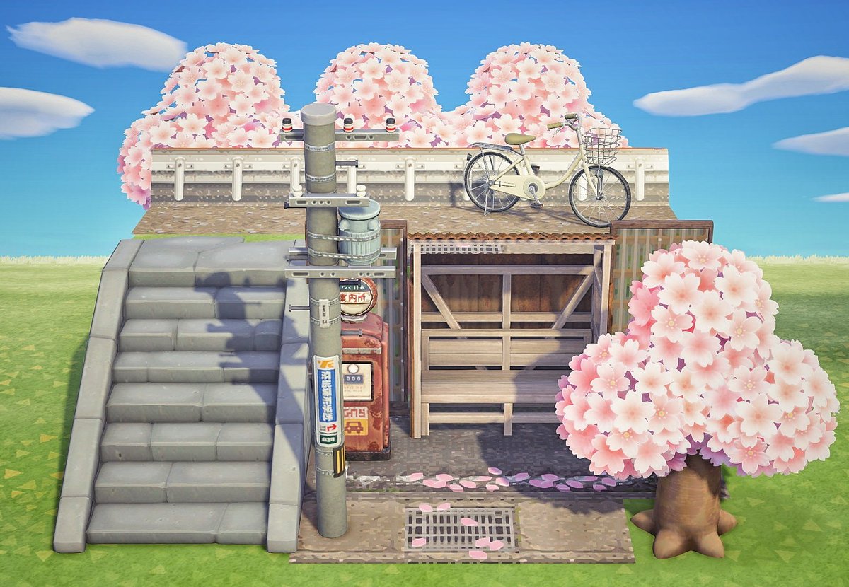 小さな停留所🌸🚏

#あつ森 #あつまれどうぶつの森  
#ACNH #AnimalCrossing