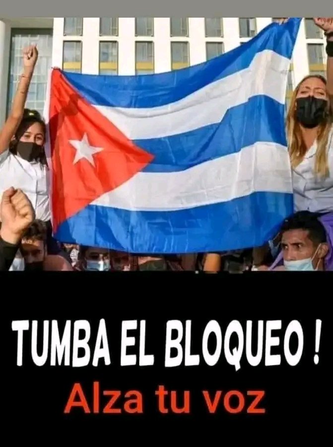 El bloqueo que nos impone el gobierno de los EEUU, es un crimen de lesa humanidad, un acto de genocidio y una violación flagrante, masiva y sistemática de los derechos humanos. #IzquierdaLatina
#TumbaElBloqueo.