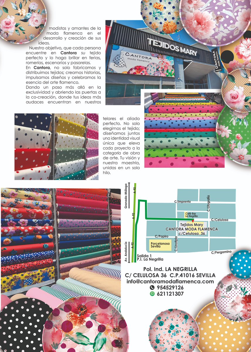 CANTORA moda flamenca, en la revista Portalflamenca

¿Quieres conseguir la revista Portalflamenca?, te informamos acerca de nuestros distribuidores:

SEVILLA:
ALMACENES ZAMBRUNO
SEDASUR
FLAMENCA.COM
SEVIMER
VINDA

MALAGA:
MERKATELAS
FORNITURAS MALAGA