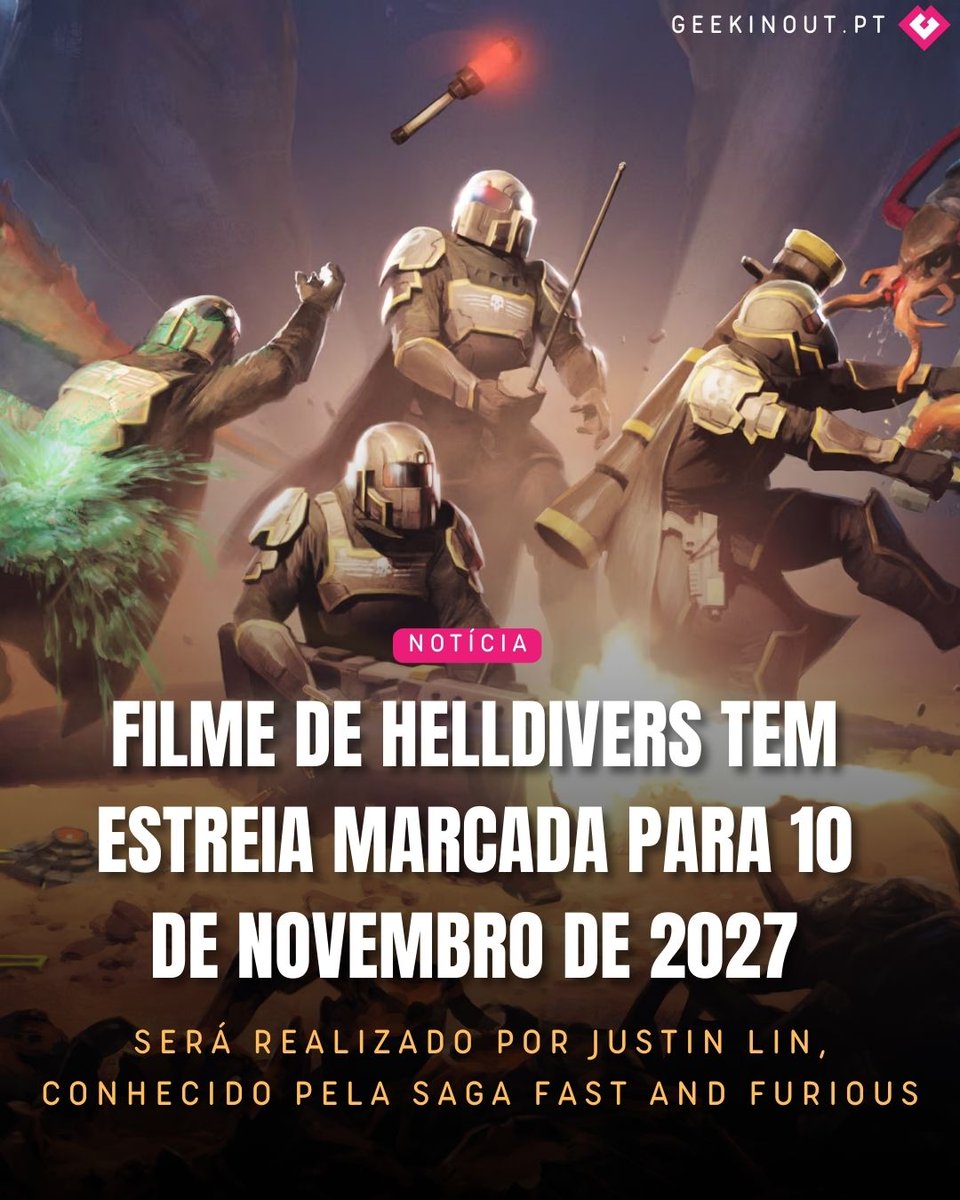 Geekinoutpt's tweet photo. Filme de Helldivers já tem estreia marcada...
Achas que vai ser uma boa adaptação? 🤔 https://t.co/Muh7WDwPia