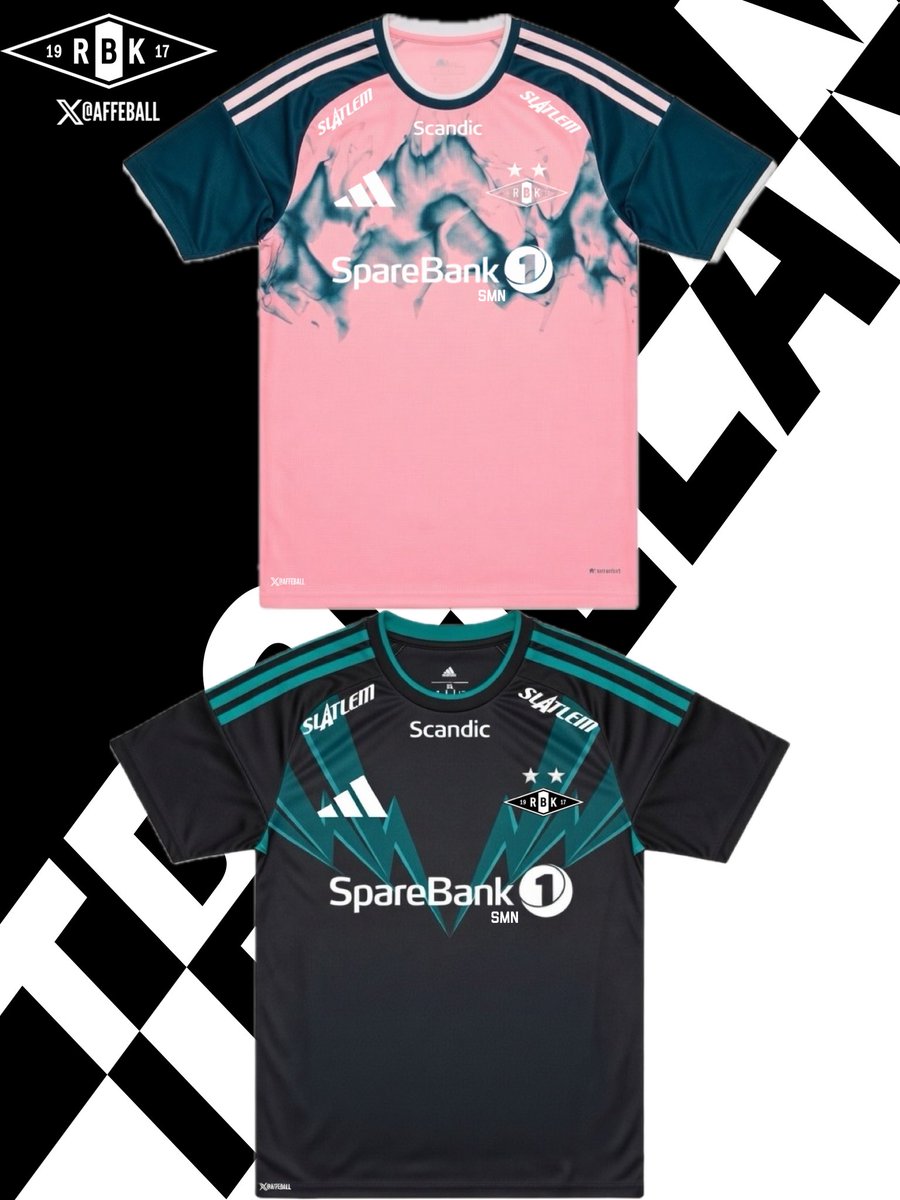 Rosenborg’s ryktede nye borte- og tredjedrakt for sesongen 2026.

🩷💚 Tredjedrakt

🖤💚 Bortedrakt

Feil bruk av logo på tredjedrakt?🤔