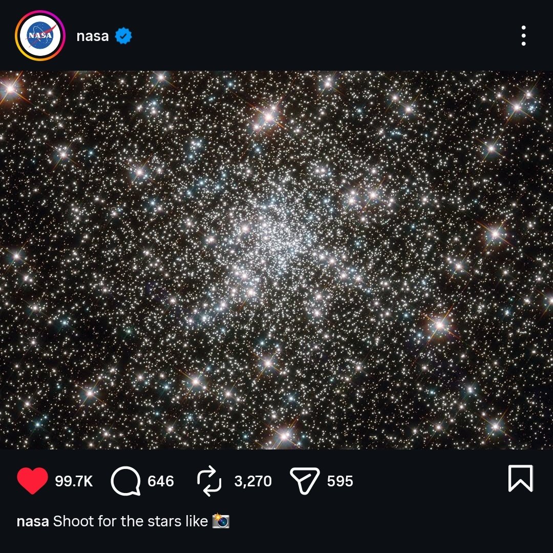 NASAの投稿を見て、ウヨに星を取ってあげると豪語したサニを思い出した🤭🌠