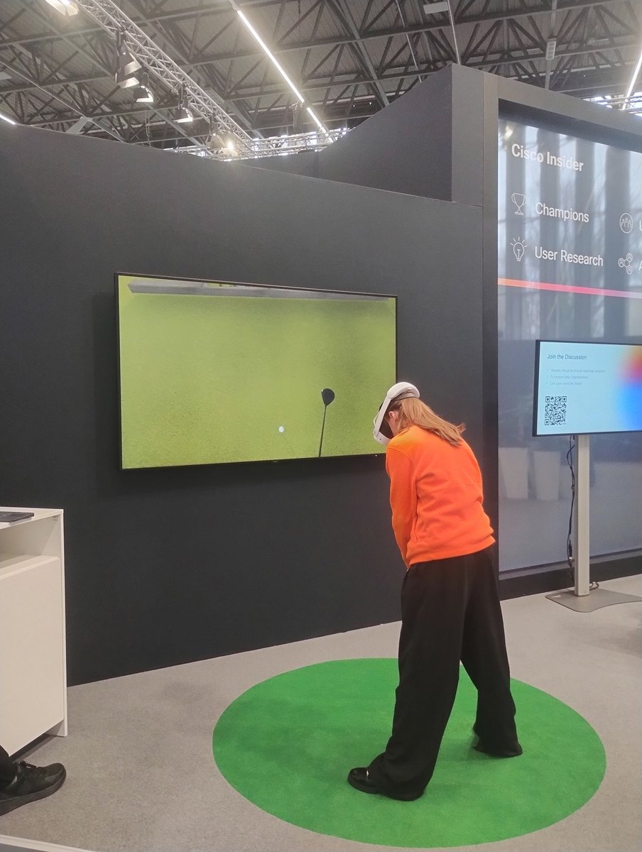 andynash99's tweet photo. Attending Cisco live then come over to the Cisco insiders stand for fun, golf or just relaxing in the space. The team is ready and waiting for you. #CiscoInsider #CiscoLiveEMEA #CiscoCX @CiscoInsider https://t.co/76ZJfl4Fss
