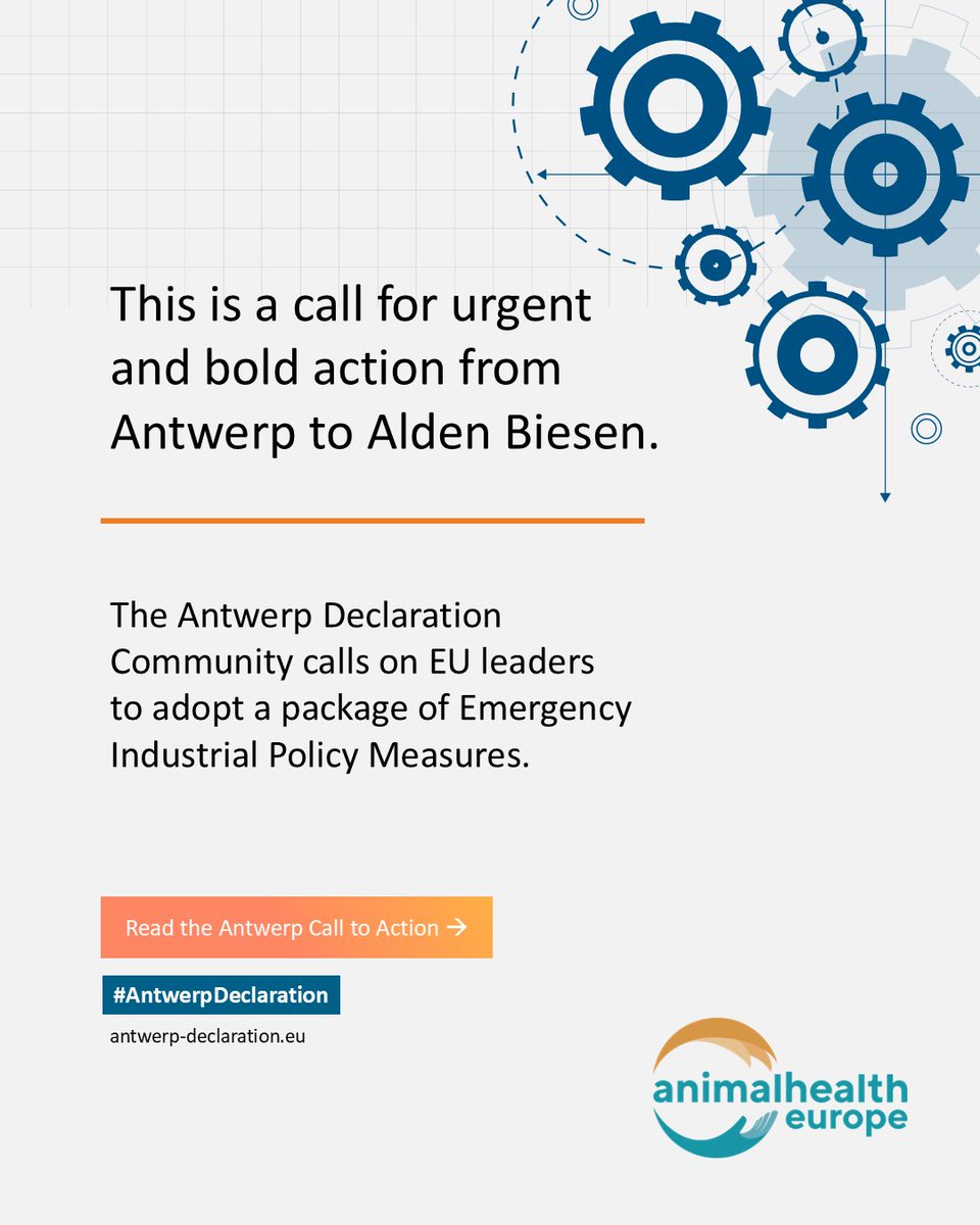 animalhealthEU's tweet photo. Europe is the birthplace of #VeterinaryMedicine &amp; home to wide-ranging innovations in the field of animal health. 
We want to retain Europe’s innovation prowess in our sector, so together we call on leaders to #SaveOurIndustry

#AntwerpDeclaration 
https://t.co/uIZVk3wv8w https://t.co/yCrYGAvdXg