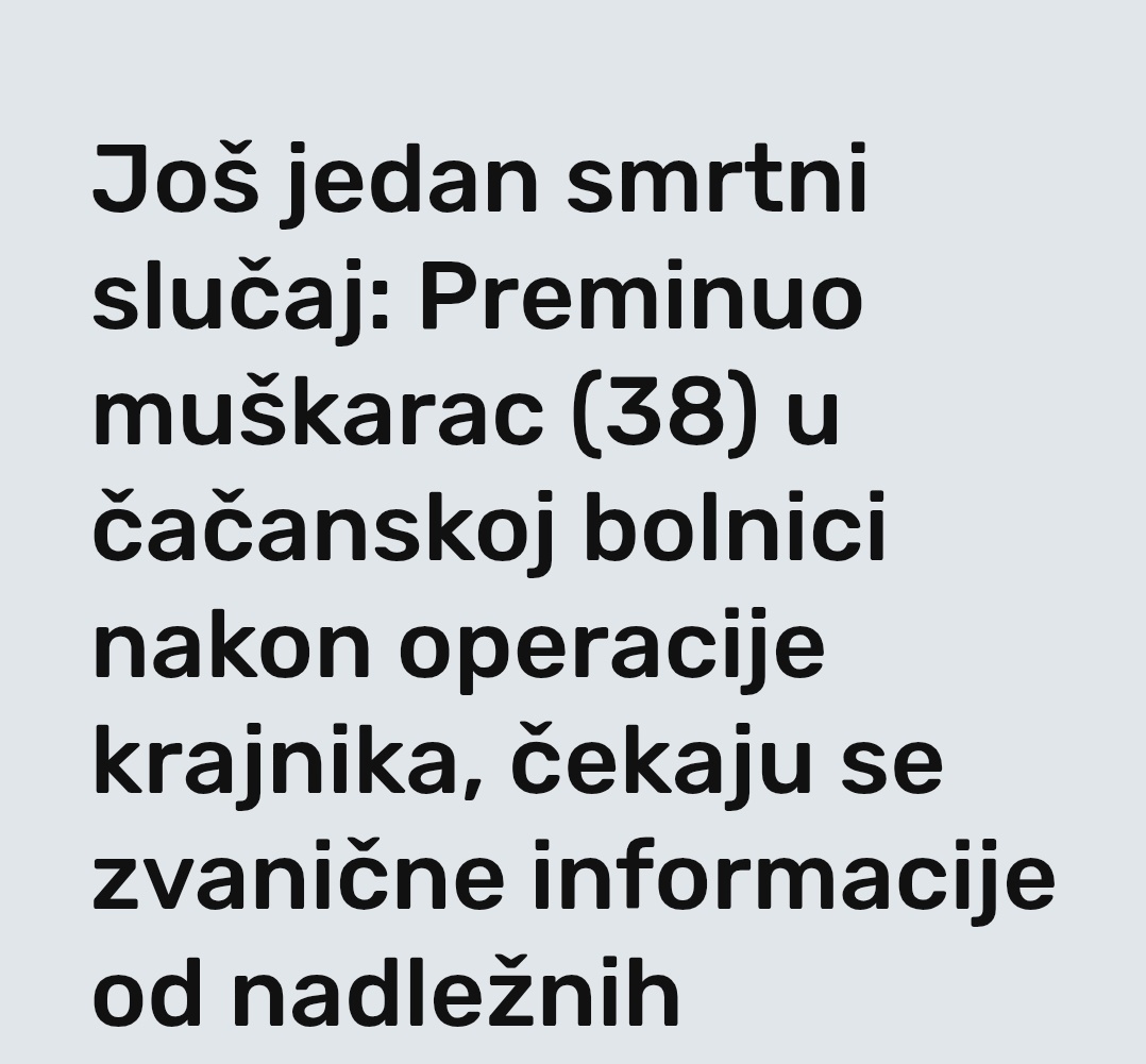 Čačanska bolnica i opet krajnici👇‼️‼️‼️‼️‼️‼️Pobiše nas!!!