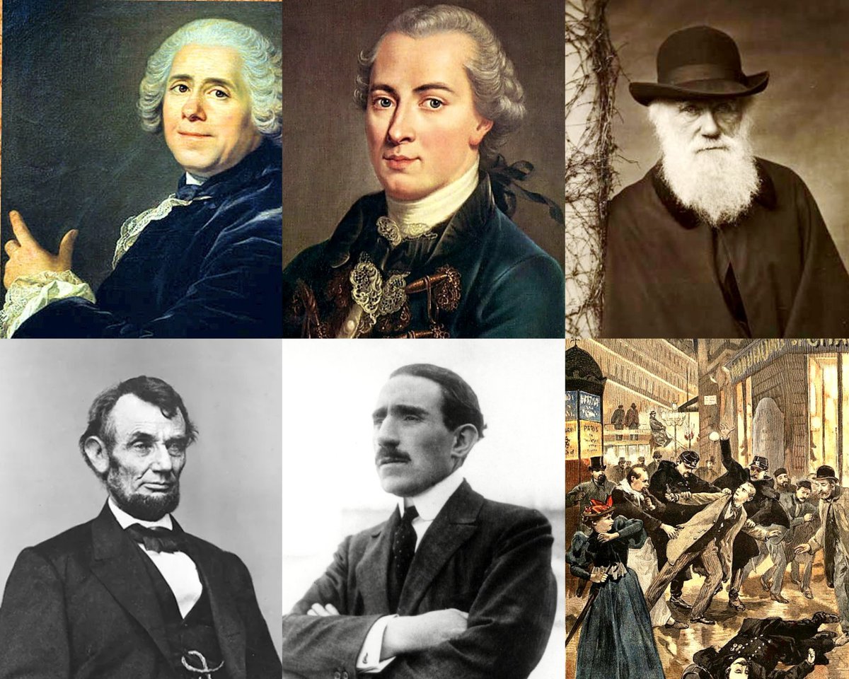 Roi_Leodagan's tweet photo. #12Fevrier
1763. Naissance de Pierre de MARIVAUX ✒
1804. Naissance d'Emmanuel KANT ✒
1809. Naissances de Charles DARWIN 🐵 & Abraham LINCOLN 🇺🇲
1877. Naissance de Louis RENAULT 🚙
1894. Attentat à Paris, St Lazare 💥
#K1202SA 1/3 https://t.co/ZTZ9g7L6P4