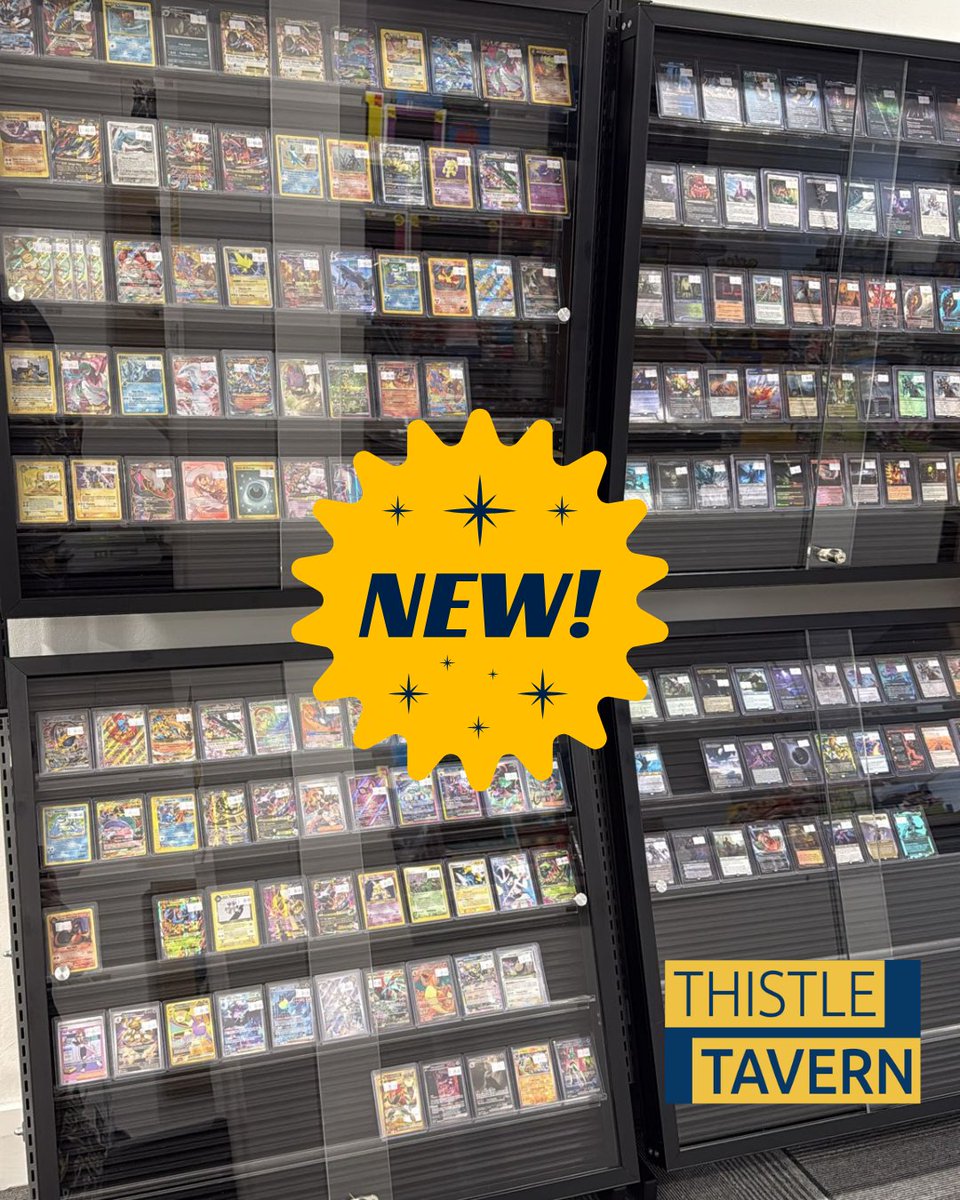 ThistleTavern_'s tweet image. You asked, we delivered! 🛠️🃏
To help you guys browse our ever-growing stock, we’ve added these beautiful new display cases for our rare and collectable singles. 
Come through, say hello, and take a look at the amazing cards we just put out!
#TCG #LocalGameStore #ThistleTavern