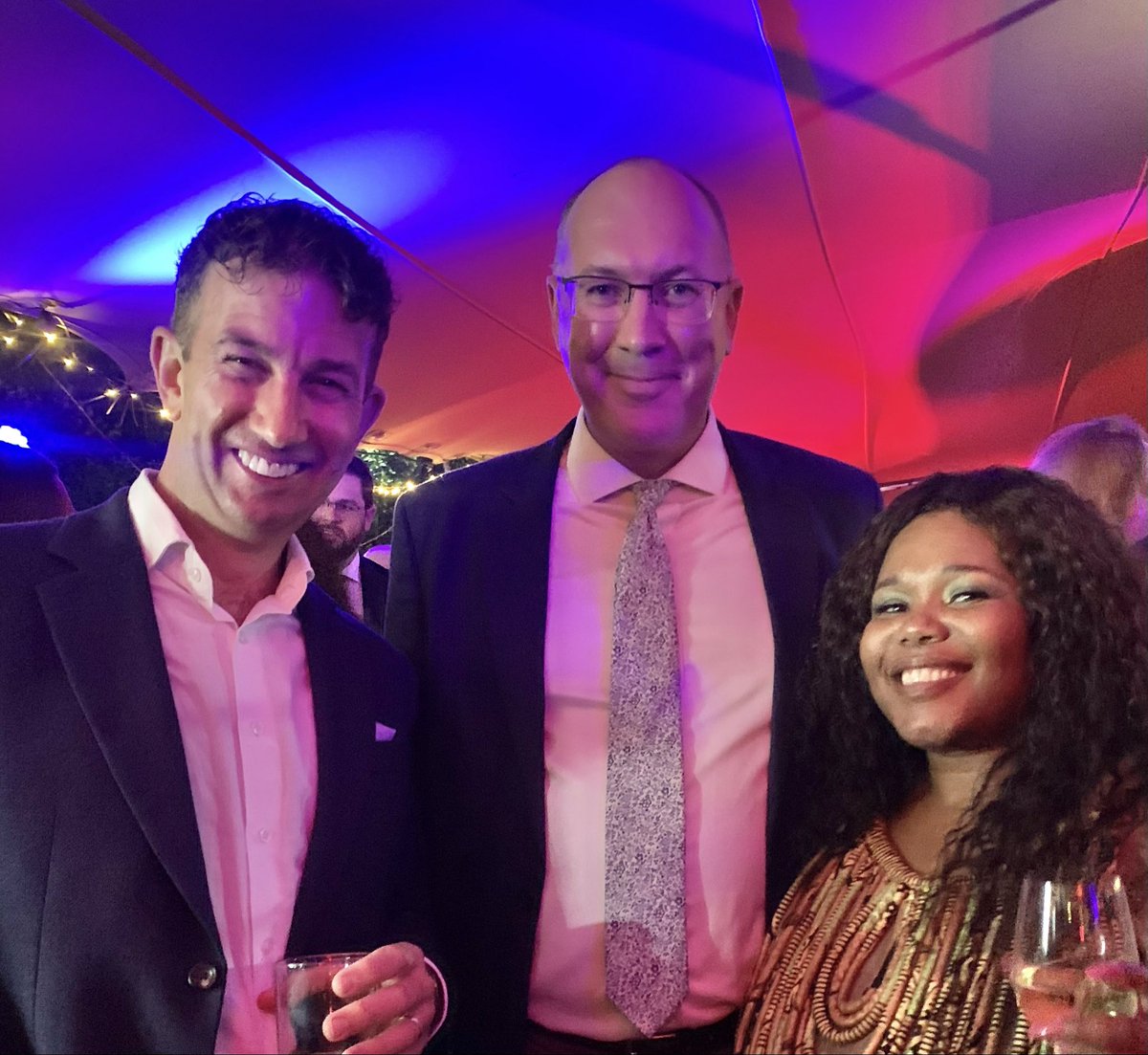 BuliG's tweet photo. Another wonderful Eve of Parliament soiree hosted by His Excellency, The British High Commissioner Anthony Phillipson and his wife, Julie. So good.  This time I hung out with my good friend, Adam Wayland. #EOP2026 https://t.co/Yzv5wxQl41