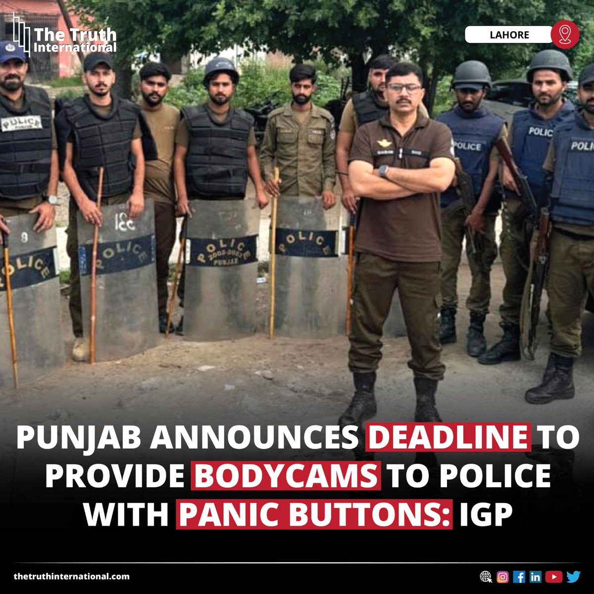 ttimagazine's tweet photo. Punjab Announces Deadline to Provide Bodycams to Police With Panic Buttons: IGP

FOR FULL STORY: https://t.co/v2wSwyyb0G

#Punjab #Announces #Deadline #Provide #Bodycams #Police #PanicButtons #IGP #Lahore #TTI https://t.co/yMlgIjUNCG