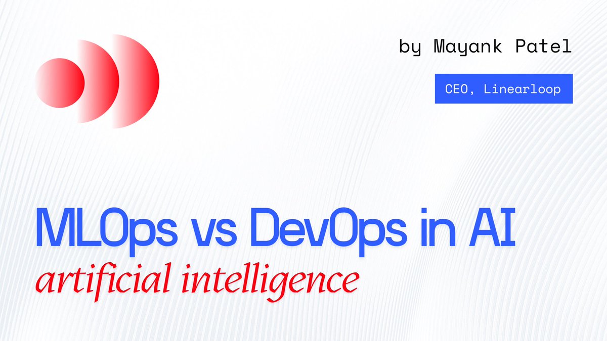 LinearloopHQ's tweet photo. DevOps works when code defines behavior.
In ML systems, data defines behavior, and that breaks the old model.
Silent failures, drift, and unpredictable outputs need a new playbook.

Read the full blog here: https://t.co/sPwQpLYrSb

 #MLOps #AI #DevOps #Linearloop https://t.co/JqyhVlPaKx