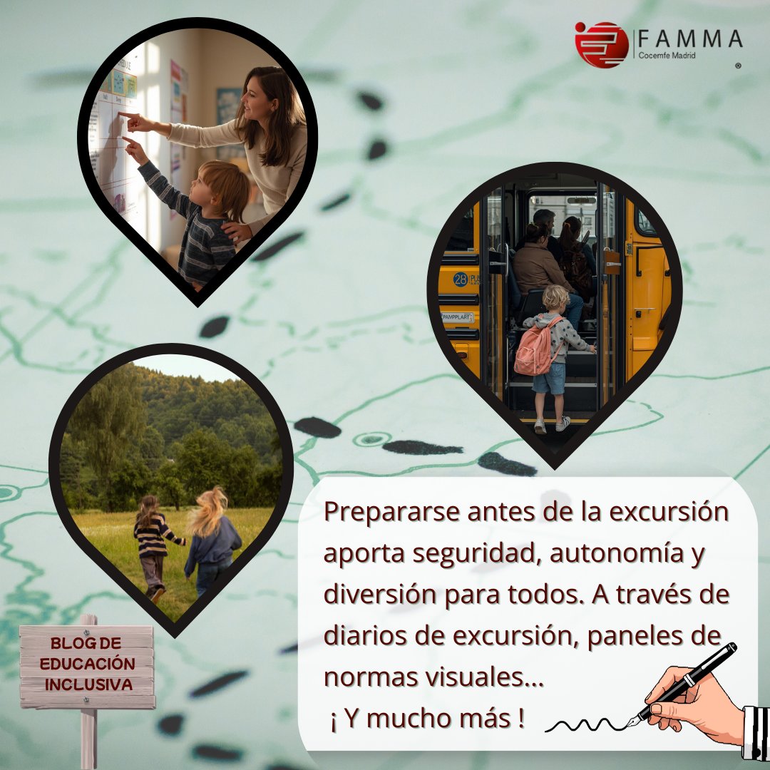 FAMMA_Co_Madrid's tweet photo. 🧑🏫¡Ya está aquí tu Blog de #EducaciónInclusiva semanal!
🚍Hoy te invitamos a preparar las #excursiones con vuestros peques a través de dinámicas adaptadas, que les generan ganas de explorar cada salida
🔗https://t.co/CRUtQ4C0Io
#aprendiendojuntos #escuelaabierta https://t.co/TBzo3S1JwB