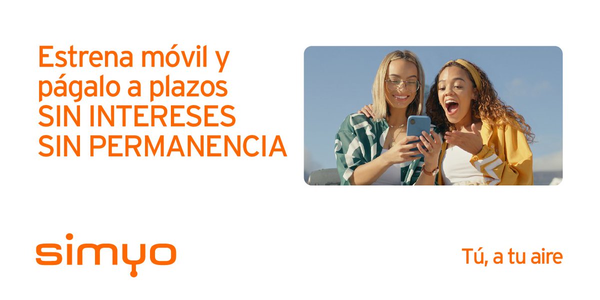 simyo_es's tweet photo. En simyo puedes comprar el Smartphone que quieras y pagarlo a plazos. SIN INTERESES y SIN PERMANENCIA. ¡A tu aire! 😉 📲  https://t.co/d4G1YROo1s #moviles #smartphone #aplazos #simyo #TúATuAire https://t.co/rvr0esSdkX