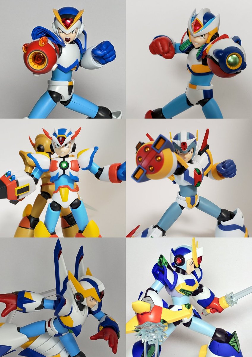 コトブキヤ プラモデル
エックス　X1〜6のアーマーたち

まさかここまで出してくれるとは
次は一切立体化されてない？グライドアーマーを何卒
#ロックマンX 
#MegaManX