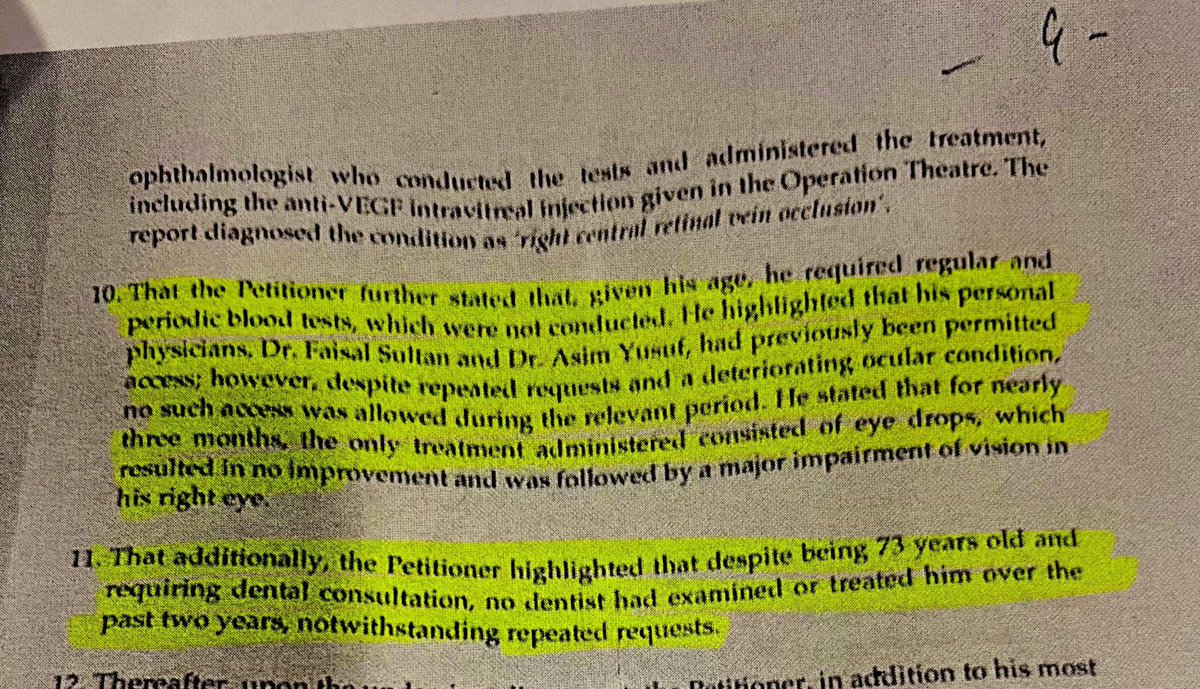 تین مہینے تک کہتا رہا کہ آنکھیں خراب ہورہی ہیں لیکن کوئی طبی امداد نہیں دی گئی آئی ڈراپس کے نام پر ایک بوتل دی گئی جس کے استعمال سے آنکھوں کی بینائی چلی گئی عمران خان کے بارے میں سپریم کورٹ کی رپورٹ