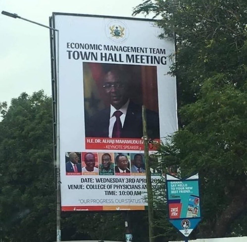I just saw this in my Archives 😭🤣😂 once upon a time Billboards were set up to display the economic management team. Guess whose pics is bigger ? Today they say he wasn’t in Charge. 

Without any Billboards The NDC under <a href="/JDMahama/">John Dramani Mahama</a> /<a href="/NJOAgyemang/">Professor Naana Jane Opoku-Agyemang</a> with <a href="/Cassielforson/">Cassiel Ato Forson (PhD)</a> as the