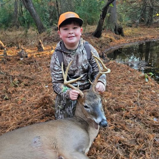 Here's Lawson Byrd with his first buck, in Duplin County, NC!