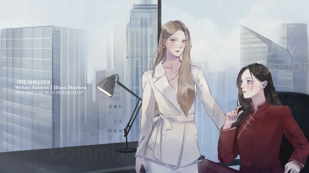 Novel cover illustration for The Shelter #ลวงธีรินทร์
 by <a href="/salmonwriting/">แซลม่อน 🤍🧡💜</a>