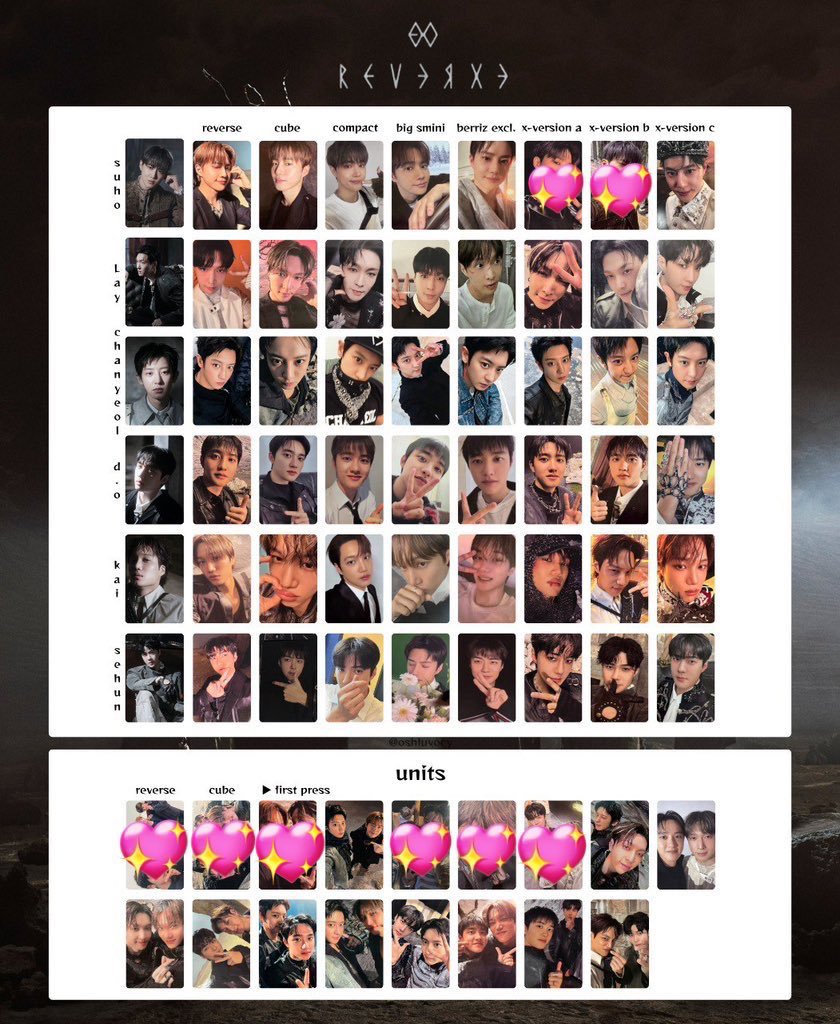 EXO REVERXE トレカ ポストカード 交換 譲→ レイ、チャニョル、D.O.