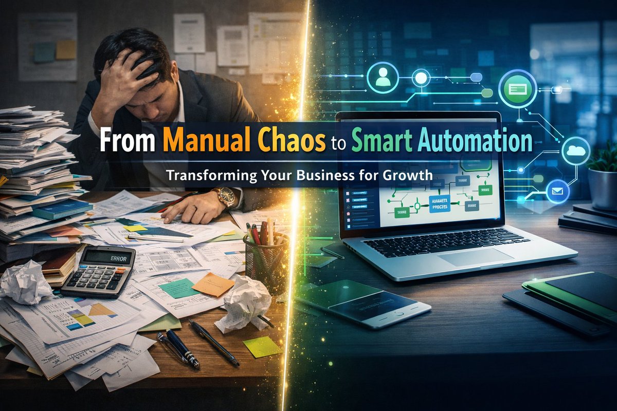 V3M_Technology's tweet photo. Manual processes slow growth.
Smart Automation accelerates it. 🚀
✔️ Accuracy
✔️ Faster workflows
✔️ Better productivity

Scale smarter with VM3 Tech Solutions LLP.
Read more: https://t.co/tWvZVElkzx
#SmartAutomation #BusinessGrowth #VM3Tech https://t.co/bBf18rinDh