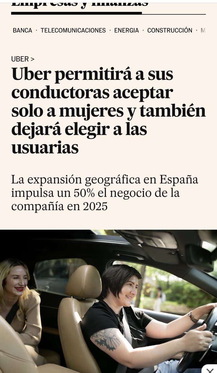 ¿Qué pasaría si, guiado por prejuicios sexistas, exigiera a Uber un conductor hombre por pensar que las mujeres conducen peor? Porque es lo mismo.