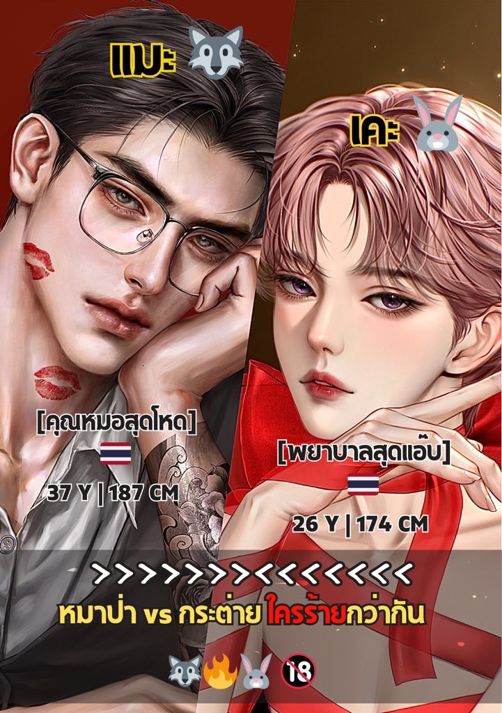 🐺อีกฝ่ายก็เป็นเพียงกระต่ายโง่...ที่เขาจะกำก็ตาย คลายก็รอด ก็แค่สัตว์กินพืชตัวเล็ก ๆ ที่แสนซื่อ ที่เขาเลี้ยงดูเป็นของเล่นเท่านั้นเอง

🐰ตัวเขาเป็นแค่กระต่ายโง่ที่ยินยอมพร้อมใจ เดินเข้าไปในกรงเล็บของหมาป่า แม้รู้ว่าอาจจะต้องตายก็ตาม ถึงอย่างนั้น แค่ได้แก้แค้นผู้ชายคนนี้